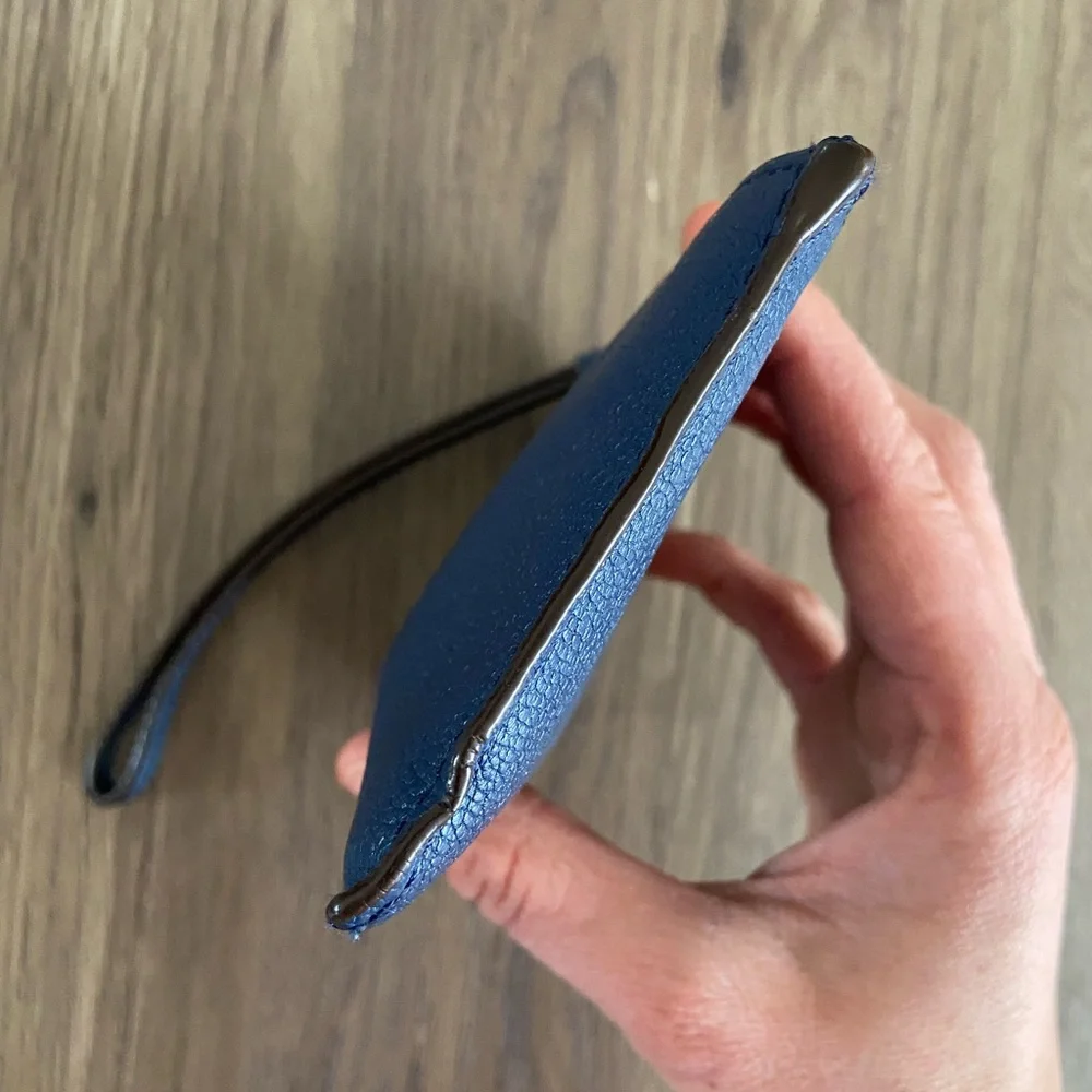 Cole Haan Navy Pebbled Leather Wristlet